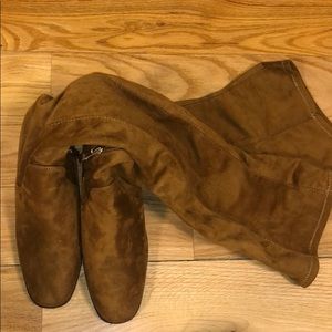 Zara Thigh High Brown Suade High Heeled Boots
